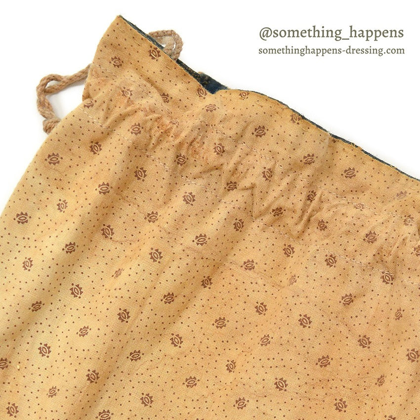 ~1920's INDIGO CALICO FABRIC BAG...