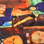 1970's MOJORCA Amedeo Modigliani ART PRINT S/S SHIRT ... L