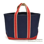 1980's LLBEAN DELUXE BOAT AND TOTE NAVY & RED... LARGE