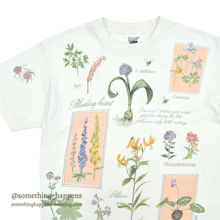 1990's REL-E-VANT PRODUCTS BOTANICAL ART PRINT T-SHIRT ... M