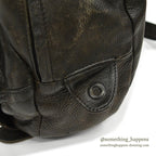 ~1990's ALL BLACK LEATHER BACKPACK...