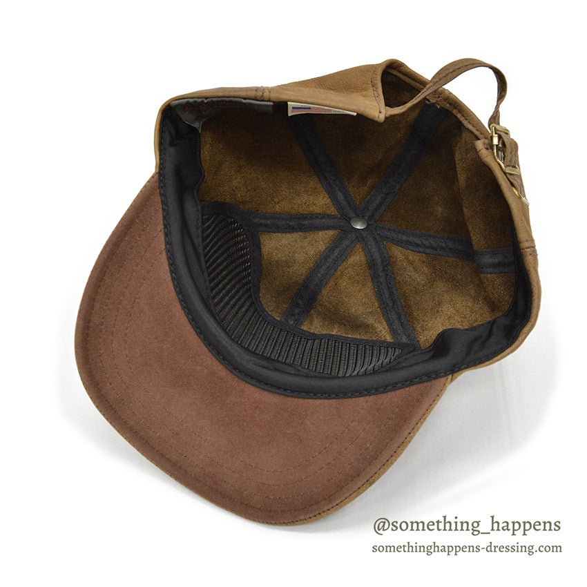 1980's ADVENTURE BOUND BROWN LEATHER CAP 2...