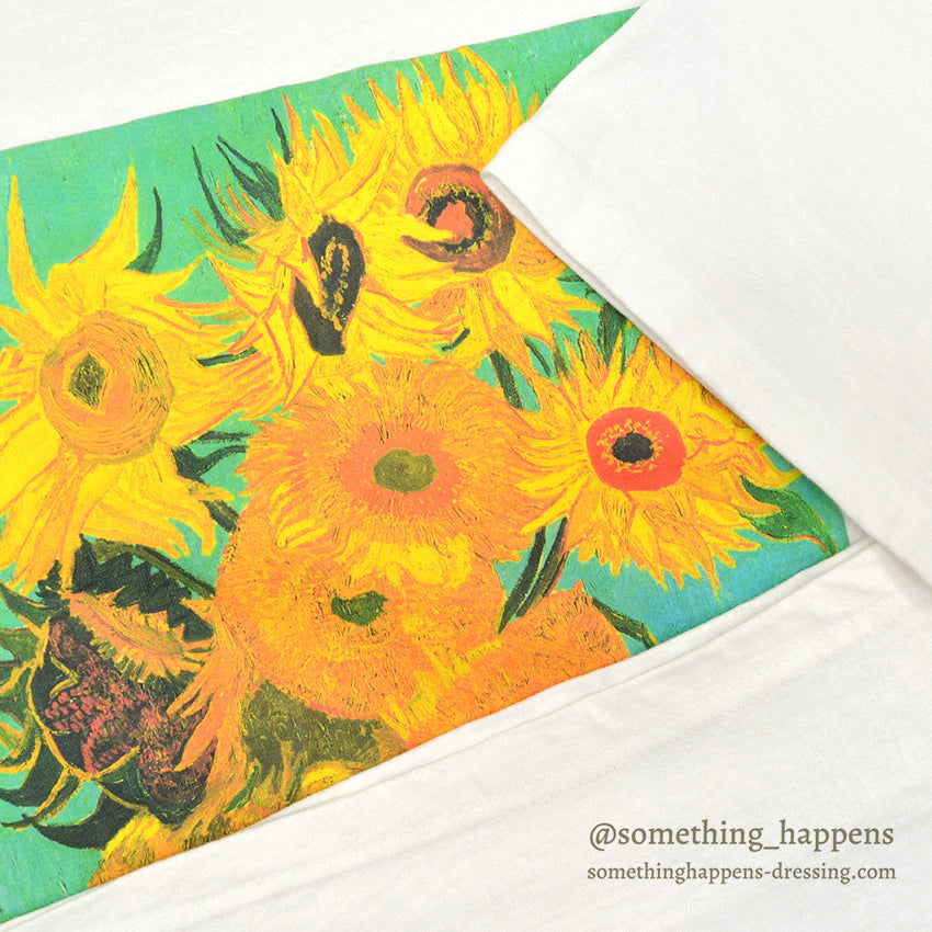 1990s HANES Van Gogh Sunflowers Art Print T-Shirt... XL