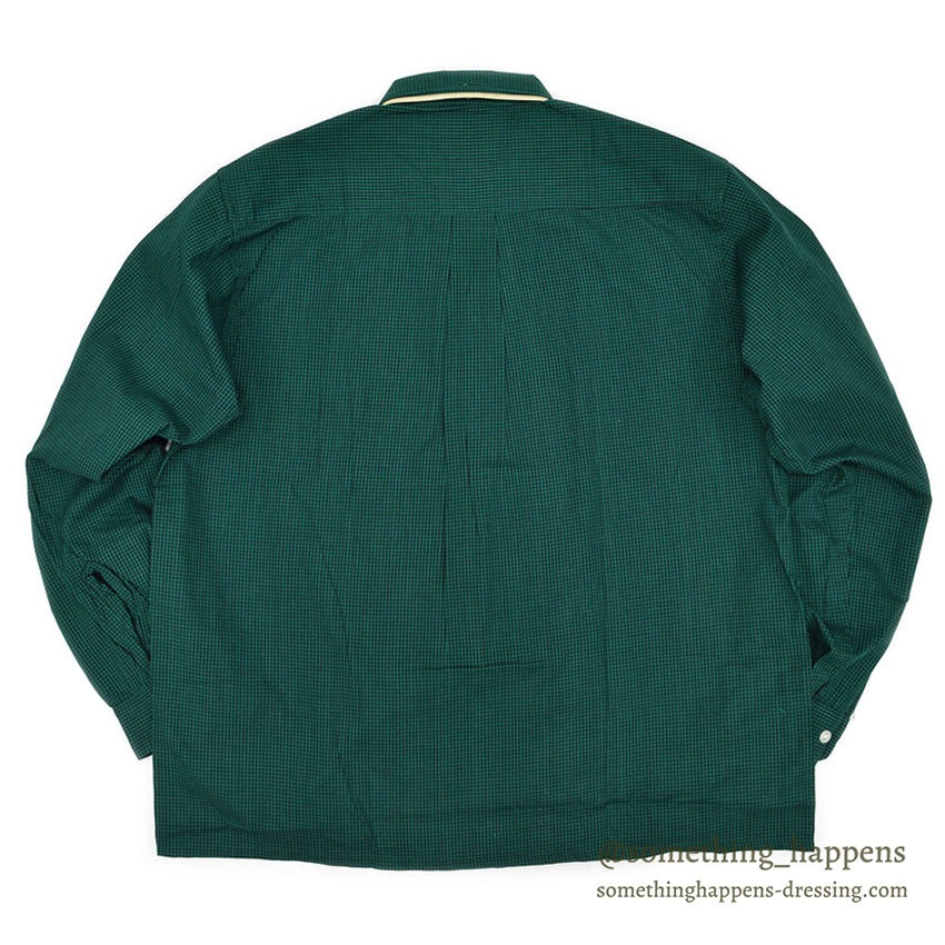 1950's~ DEADSTOCK COLEBROOKE GREEN/BLACK PIN CHECK L/S SHIRT... L