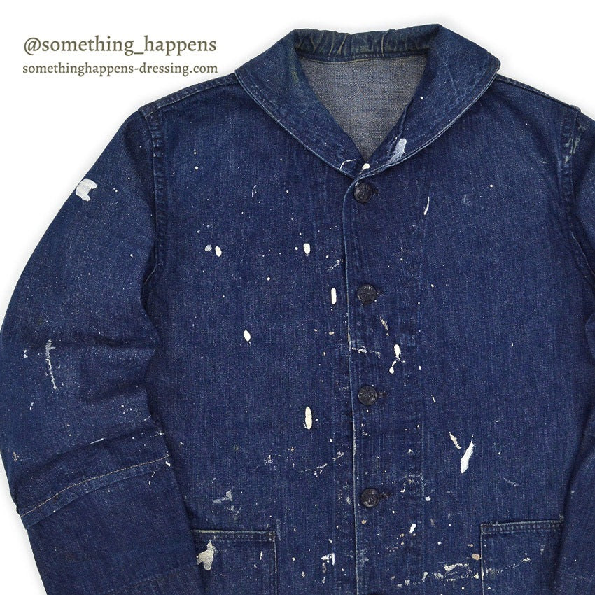 1940's U.S.NAVY WWII SHAWL COLLAR DENIM JACKET PAINTED ...