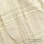 1990's DEADSTOCK STRUCTURE BEIGE PLAID LINEN SHIRT...L