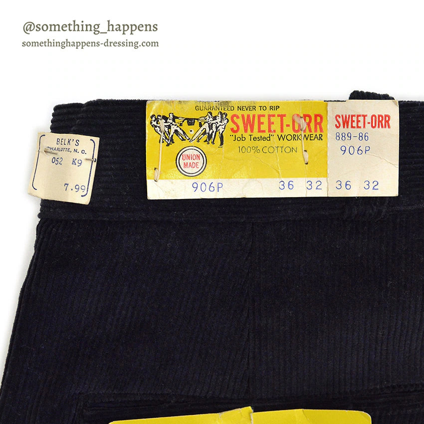 1960's DEADSTOCK SWEET-ORR CORDUROY WORK PANTS... W36/L32