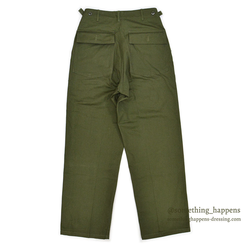 1960's DEADSTOCK USARMY TROUSERS, MEN'S, COTTON SATEEN OG107 ... MEDIUM