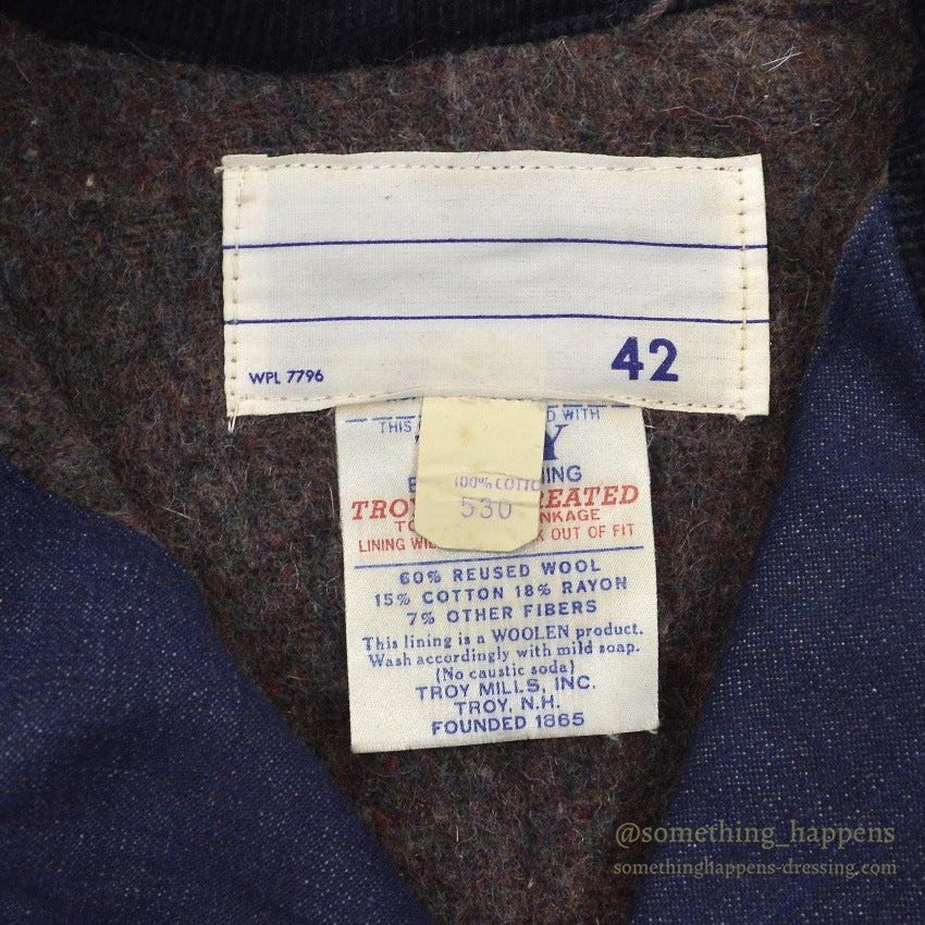~1960's DEADSTOCK UNKNOWN DENIM COVERALL BLANKET TWO TONE ... 42