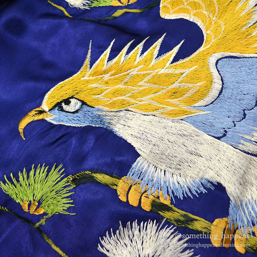 1950s JAPAN SOUVENIR JACKET (Sukajan) - Eagle, Tiger, Dragon design, Cherry zipper...