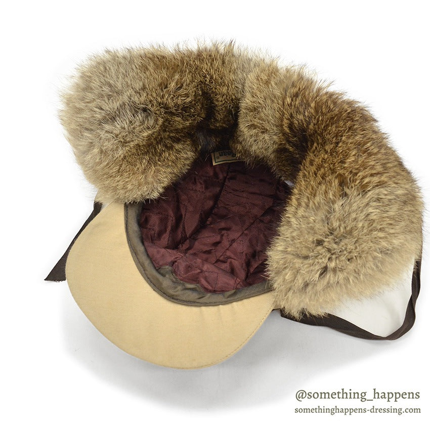 1980's LLBEAN NORTH KING NATURAL RABBIT FUR CAP...L