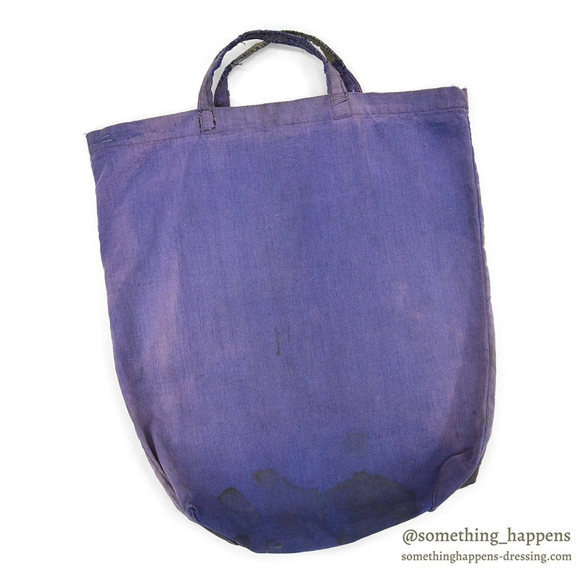 ~1950's HOME MADE FADED BLUE CANVAS TOTE BAG...