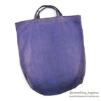 ~1950's HOME MADE FADED BLUE CANVAS TOTE BAG...