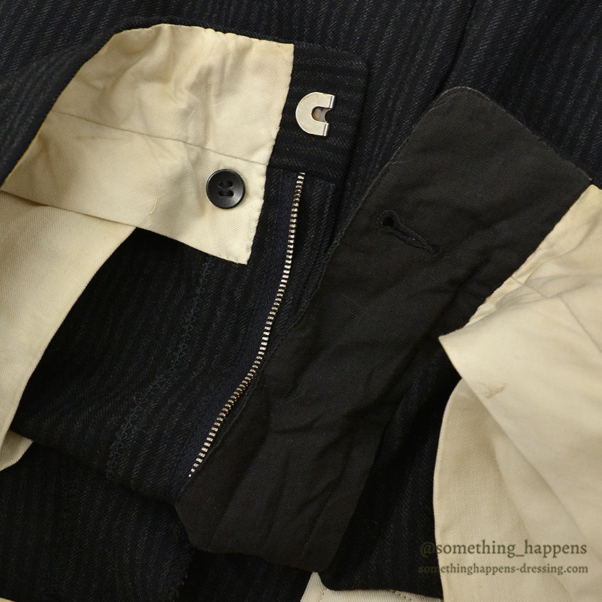 1950's BROOKS BROTHERS BLACK/GRAY STRIPE WOOL SLACKS ... W31/L31