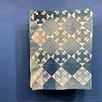 ANTIQUE INDIGO CALICO PATCHWORK QUILT BEAUTIFUL FADED... 196cm/164cm
