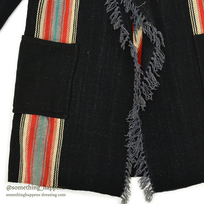 ~1940's CHIMAYO BLANKET JACKET BLACK...