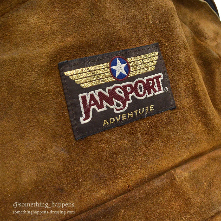 ~1990's JANSPORT BROWN SUEDE LEATHER DAYPACK...
