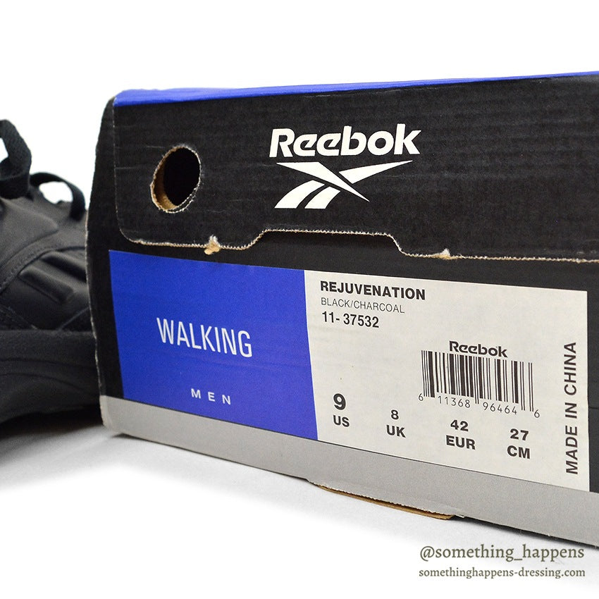 1990's DEADSTOCK REEBOK REJUVENATION BLACK LEATHER SHOES... 27.0cm