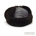 1980's LLBEAN NORTH KING GENUINE LEATHER / DYED MOUTON HAT...XL