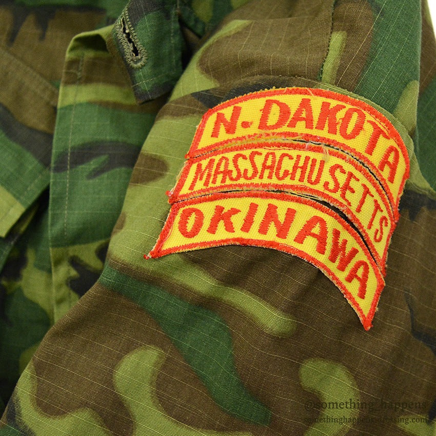 1960's USAF ERDL OKINAWA EMBROIDERY JUNGLE FATIGUE JACKET... ML