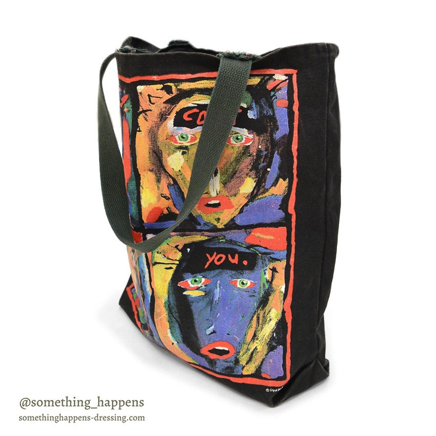 1990's FRED BABB ART CAN'T HURT YOU. CANVAS TOTE BAG ...