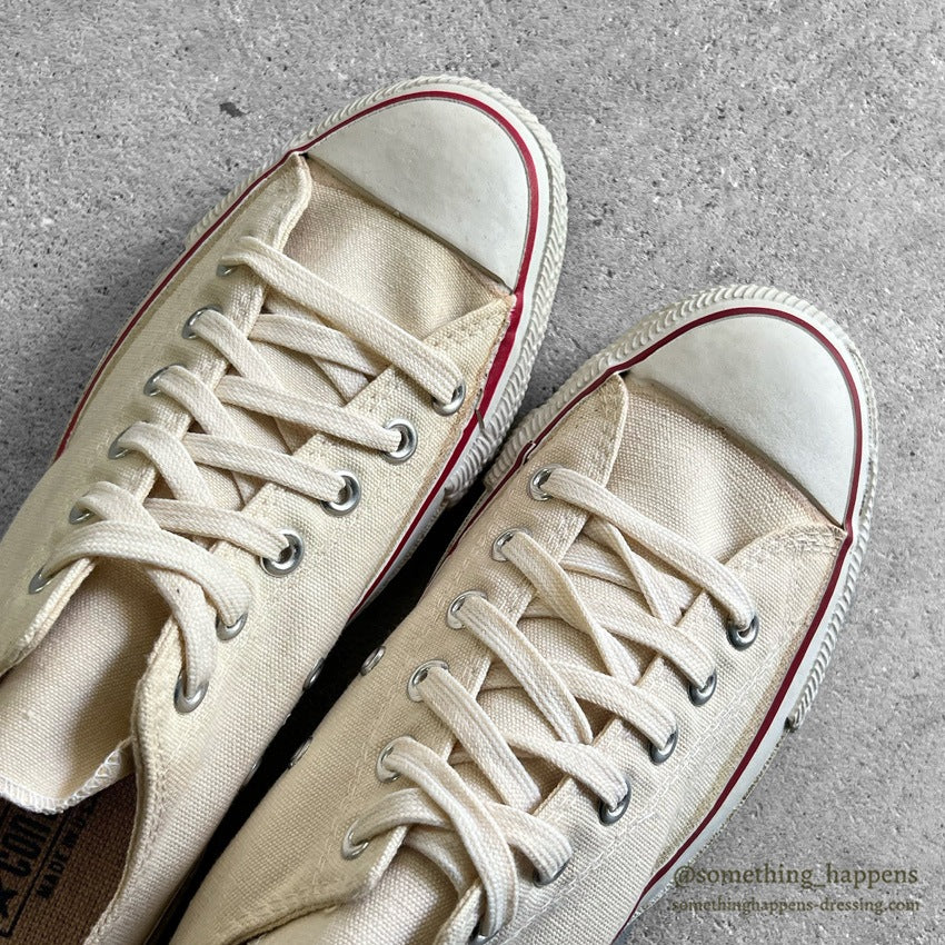 1980's DEADSTOCK CONVERSE ALLSTAR OX WHITE CANVAS ... 7 1/2