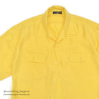 1980's~ YELLOW SILK S/S SHIRT ...