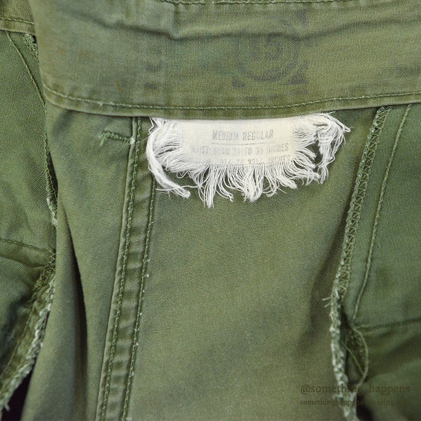 1960's USARMY JUNGLE FATIGUE PANTS POPLIN... MEDIUM-REGULAR