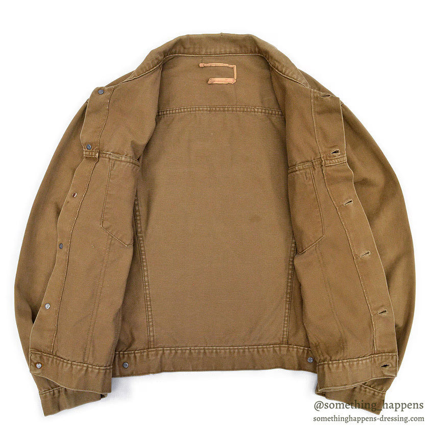 1960's~ LEVI'S BIG-E BROWN COTTON SATIN JACKET...