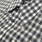 1970's CAMPUS BLACK GINGHAM CHECK S/S SHIRT ... L
