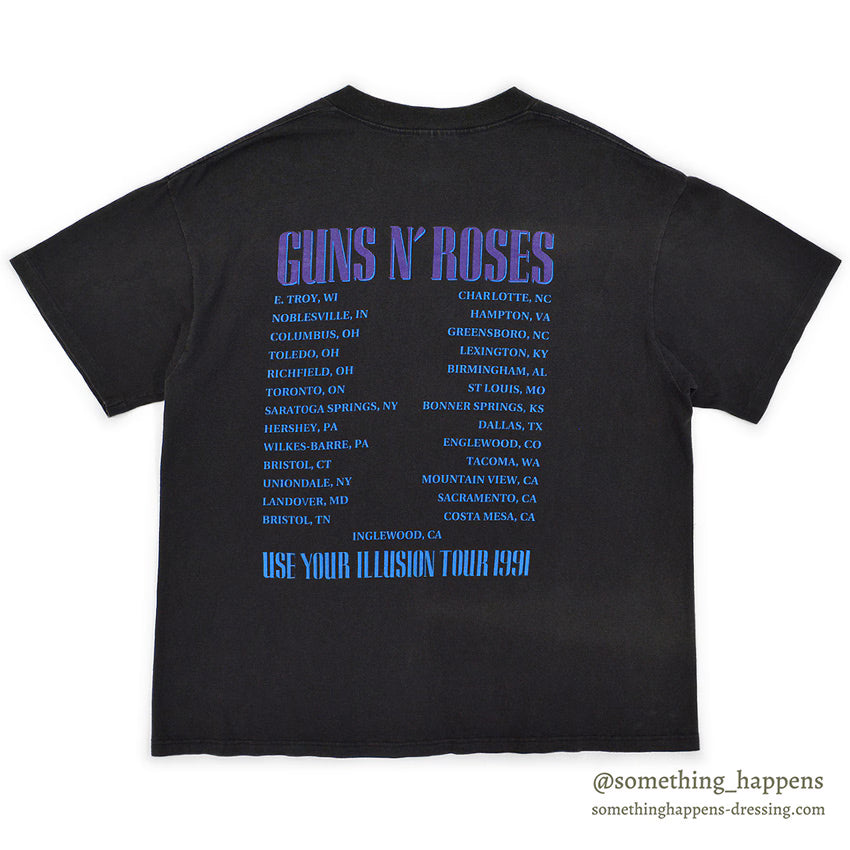 1990's BROCKUM GUNS N' ROSES USE YOUR ILLUSION TOUR 1991 T-SHIRT ... XL