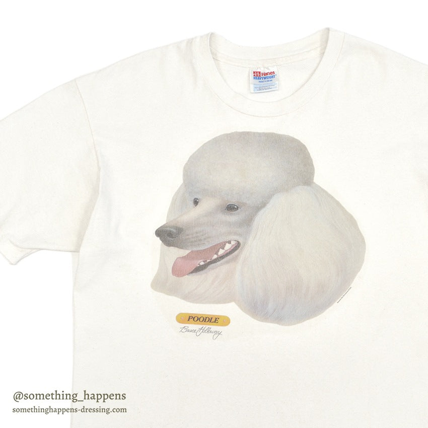 1990's HANES POODLE DOG PRINT T-SHIRT... L