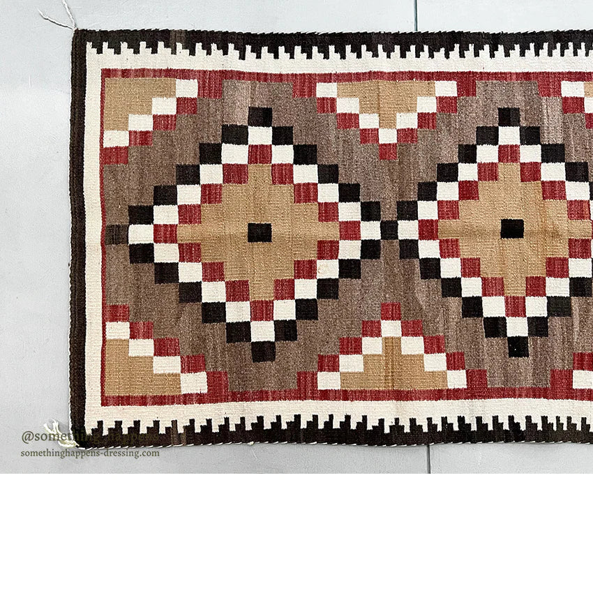 c.1940's NAVAJO RUG DOUBLE DIAMONDS PATTERN... 114cm/75cm