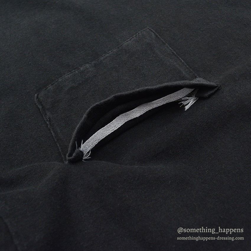 1970's~ BLACK PLAIN POCKET T-SHIRT ...