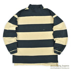 1990's DEADATOCK GAP GREEN/CREAM WIDE STRIPE COTTON L/S TEE ... S