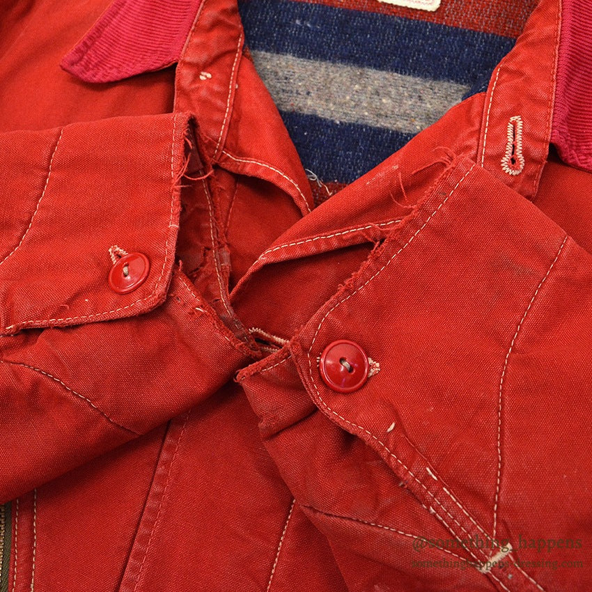 1950's~ HERCULES RED COVERALL BLANKET LINING MODIFIED...