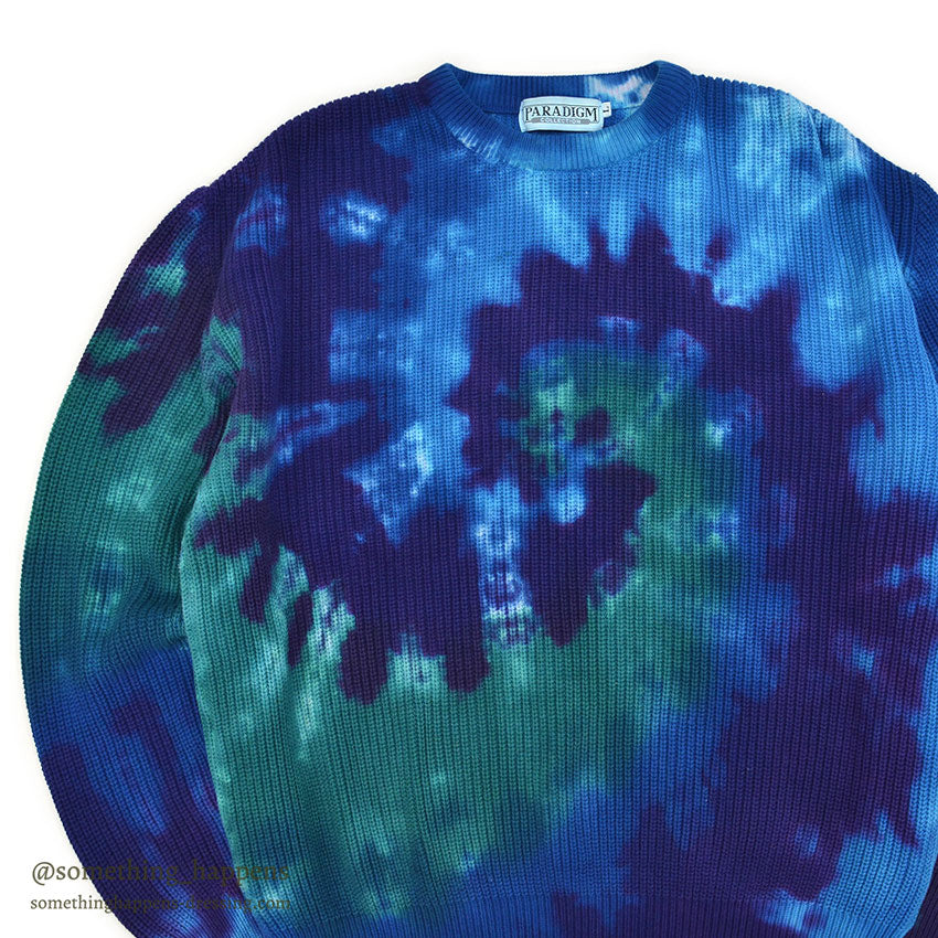 1990's PARADIGM TIE DYE COTTON KNIT SWEATER ... L