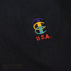1990's CHAMPION REVERSE WEAVE SWEAT SHIRT BLACK 3 COLOR EYES LOGO ... L