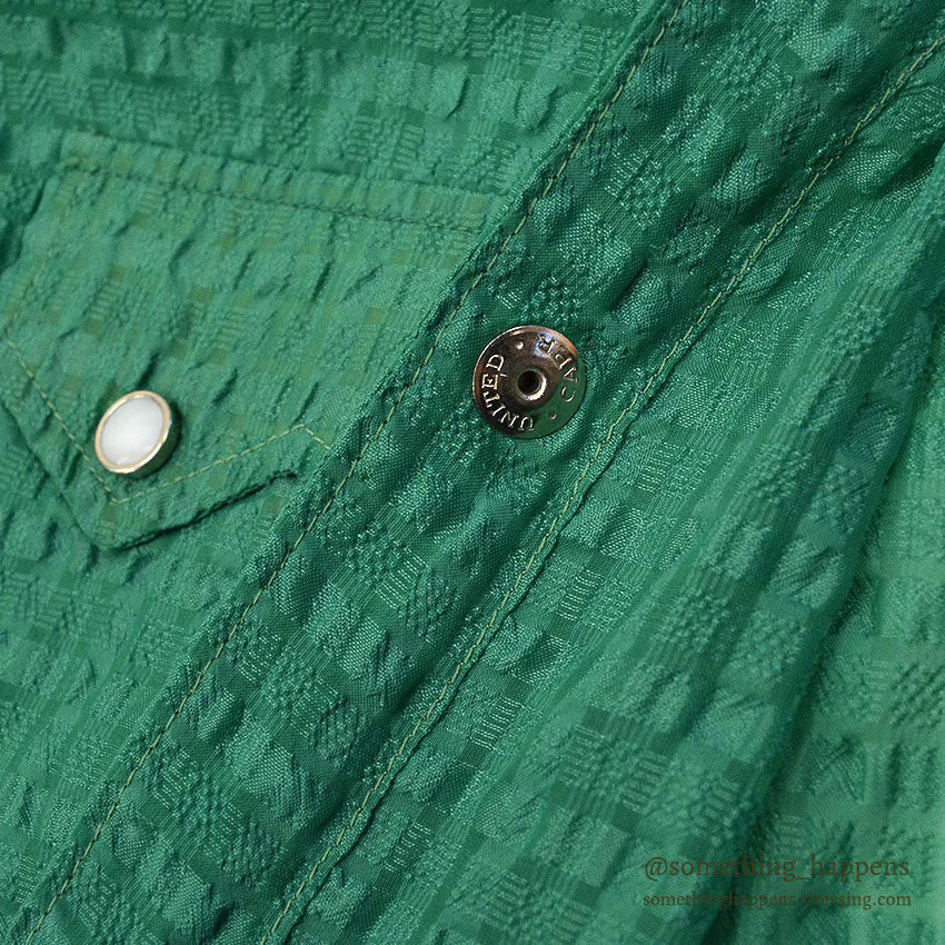 1950's UNUSUAL GREEN NYLON WESTERN SHIRT...