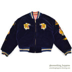 1950s- JAPAN SOUVENIR JACKET FOR KIDS (Sukajan) - Navy Velvet with YKK Zipper...