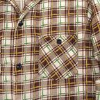 1950's OLD COTTON PRINT FLANNEL SHIRT...
