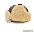 1980's BICK MOUTON SHEARLING HAT DARK BROWN ... XL