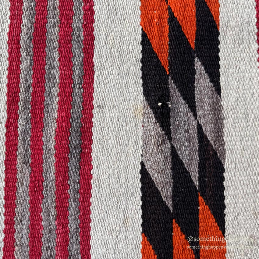 c.1940's NAVAJO RUG UNUSUAL ZIGZAG AND STRIPED PATTERN ... 153cm/82cm