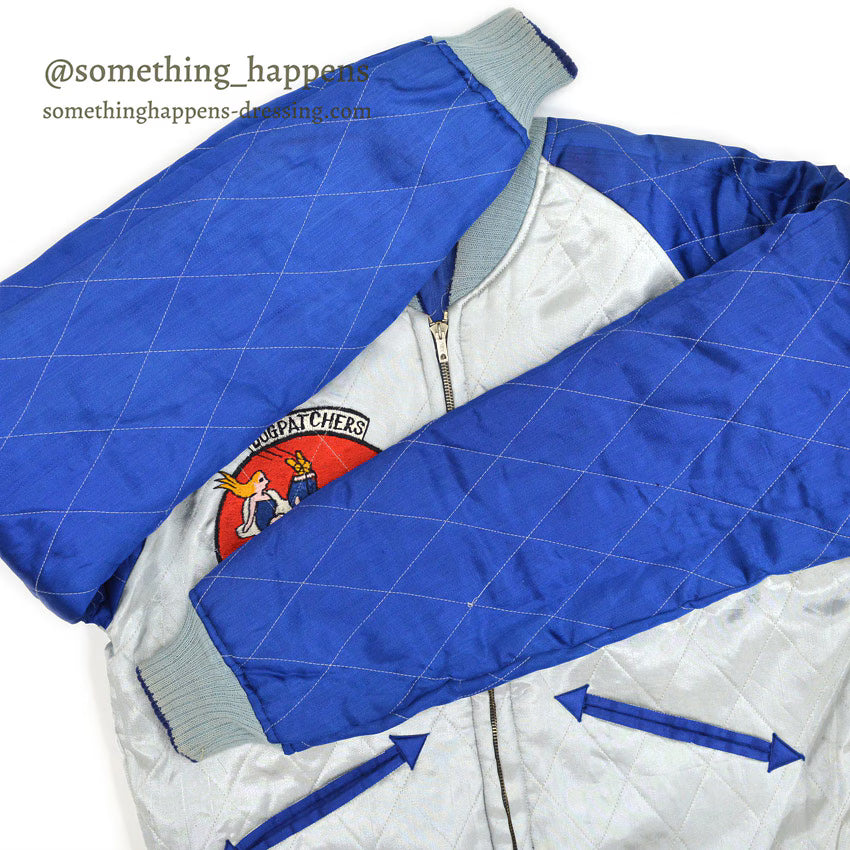 1950's JAPAN SOUVENIR JACKET 18TH FIGHTER BOMBER WING DOG PATCH...