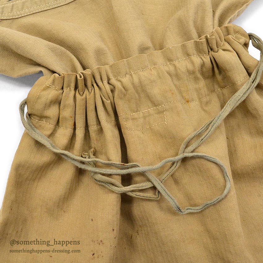 ~1940's AMERICAN RED CROSS LIGHT BROWN HBT APRON DITTY BAG...
