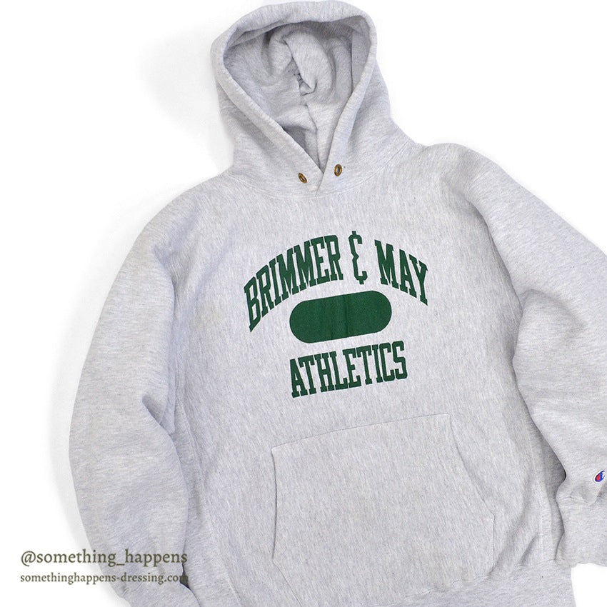 1990's CHAMPION REVERSE WEAVE SWEAT PARKA / TWO SIDED PRINT... L