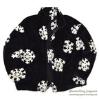 BLACK MOUNTAIN SNOW FLAKE PATTERN FLEECE JACKET...L