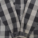 ~1980's FIVE BROTHER HEAVY FLANNEL SHIRT BLACK/GRAY ... XL