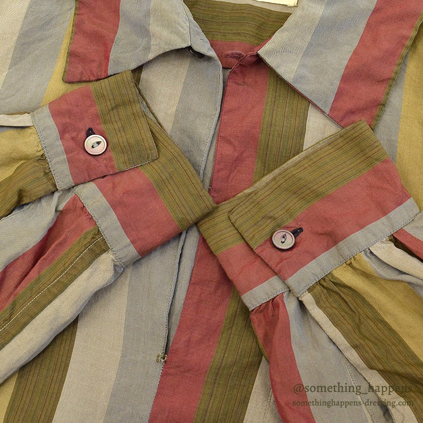 1950's~ OLD MULTI COLOR STRIPE PULLOVER SHIRT...