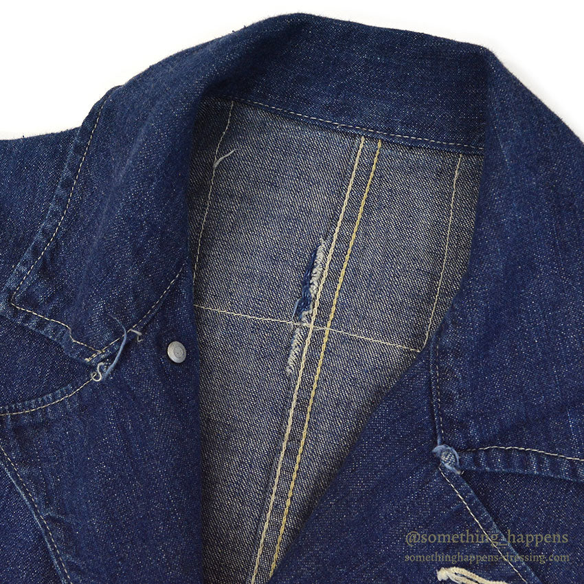 1940's UNKNOWN DENIM COVERALLS / DARK ...